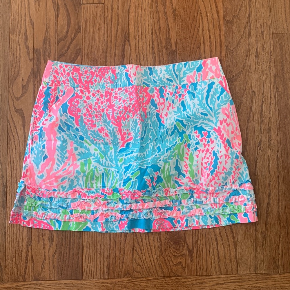 Lily Pulitzer skort size 6 zipper back 100% cotton
